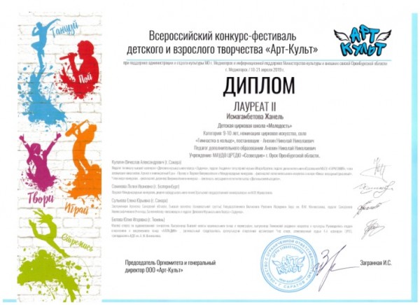 Детская цирковая школа «Молодость» на Всероссийском конкурсе-фестивале «Арт-Культ»