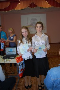 Награждение победителей. Бровкина Анна, Дулина Любовь, клуб 
